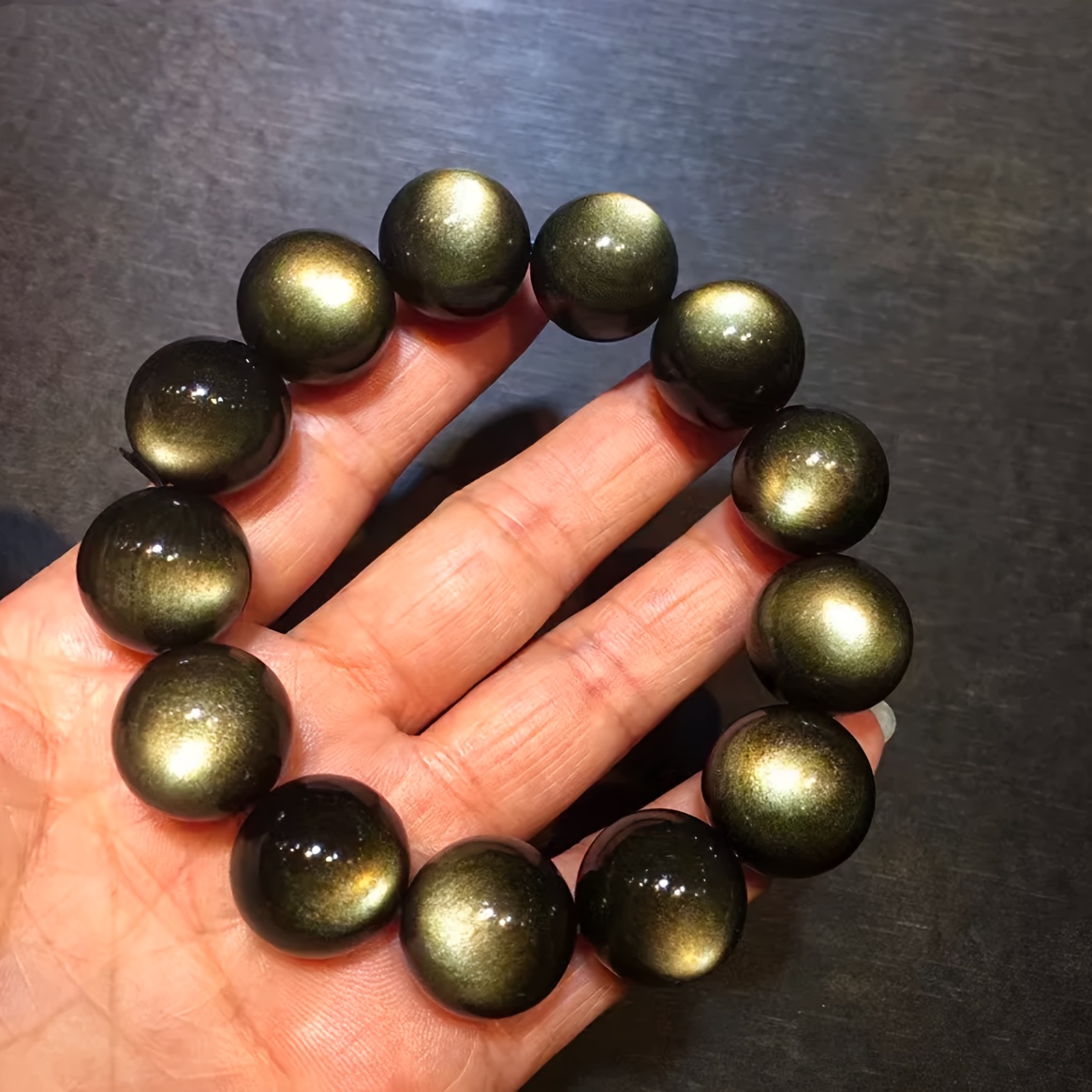 Natural Golden Obsidian Bracelet, Attract Wealth Gift